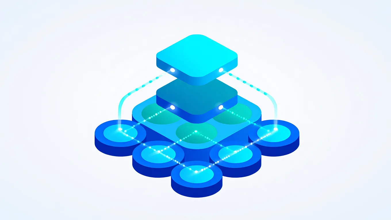 Visualisation simplifiée couches réseau neuronal avec flux données lumineux entre nœuds connectés